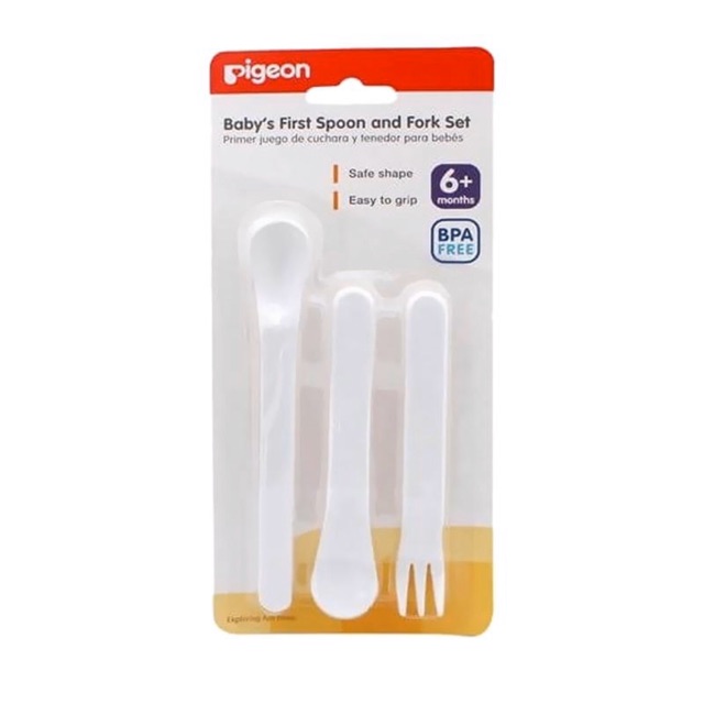 ชุดช้อนและส้อมแรกของ Pigeon Baby
