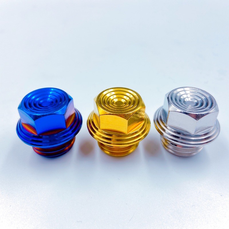 อุดน้ำมันเครื่อง บูทจี้ลาย w125 sriบังลม.w110i.w125iวาฬทุกปีw100/s(ราคาต่อ 1ตัว)สีเงิน.สีทอง.สีไทเท. สแตนเลส