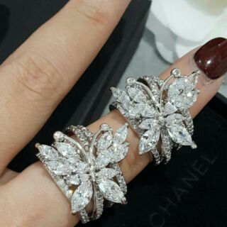 Butterfly diamond ring