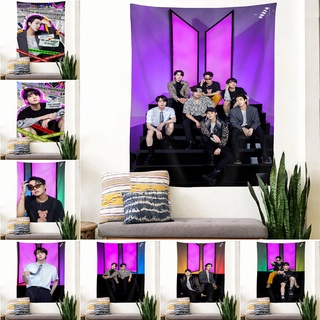 Bangtan Boys 9th Anniversary พรมโพลีเอสเตอร์ ลาย BTS FESTA พร้อมคลิป สําหรับแขวนตกแต่งผนังห้องนอน (พร้อมคลิป)