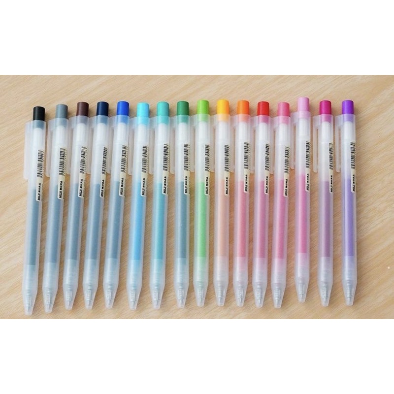 Muji smooth gel pen 0.5 ปากกา muji แท้ แบบกด หัว 0.5 mm 16 สี