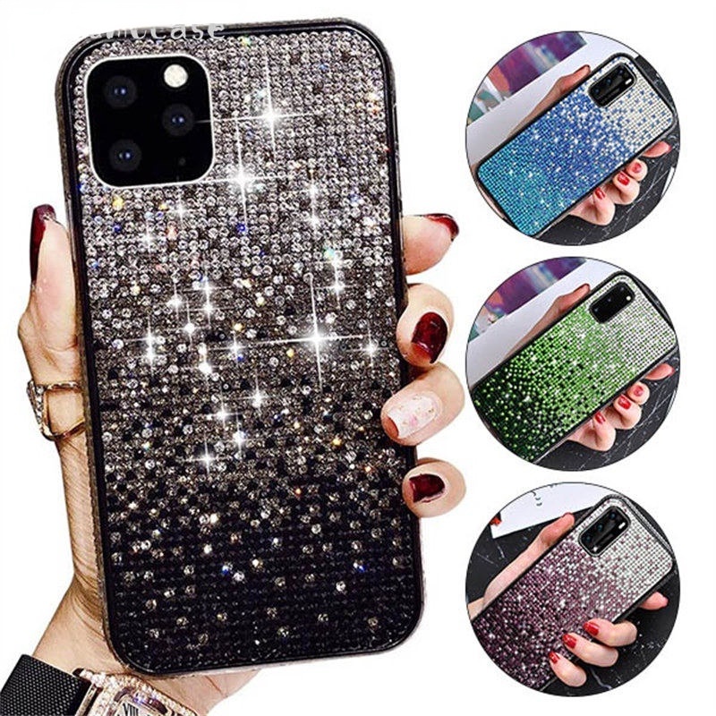 เคสโทรศัพท์มือถือ ลายกลิตเตอร์ดาว ประดับเพชร วิบวับ พร้อมขาตั้ง สําหรับ iPhone 13 12 11 Pro Max 7 8 Plus X Xr Xs Max