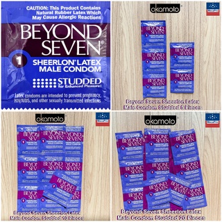 OKAMOTO® Beyond Seven Sheerlon Latex Male Condom Studded 5, 10 or 20 Pieces โอกาโมโต ถุงยางอนามัย รุ่นมีปุ่ม คอนดอม