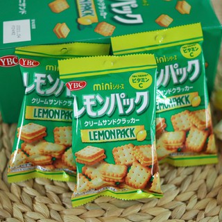 YBC Mini lemon sandwich cracker มินิ แครกเกอร์สอดไส้ครีมเลมอน ขนาด 50 g