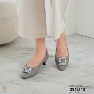 รองเท้าหนังแกะ รุ่น Celona 1.5" Grey color (สีเทา)