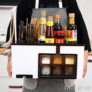 ขายส่ง ห้องครัว multi-function ชั้นวางเครื่องปรุงรส seasoning box set ครัวเรือนเครื่องปรุงรสกล่องเก็บน้ำมันและเกลือขวด s