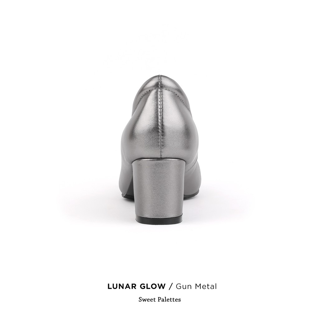 Sweet Palettes รองเท้าหนังแกะ Lunar Glow Gun Metal