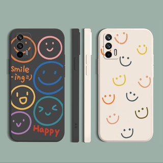 เคสโทรศัพท์มือถือแบบนิ่ม ขอบสี่เหลี่ยม ลายหน้ายิ้ม สําหรับ OPPO A16 A94 A53 A15 A12 AX7 A52 A72 A92 A74 A54 5G