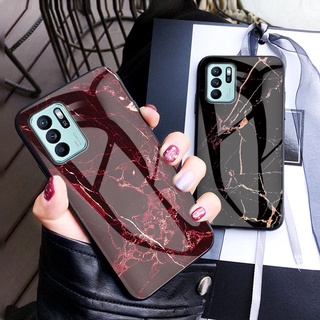 OPPO Reno 6 Z 5G 6Z Reno6 5 3 2 2F เคสกระจก Tempered Glass Phone Case Soft TPU Edge Protection Hard เคส Back Cover