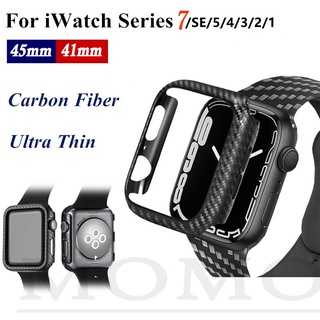 เคสนาฬิกาข้อมือคาร์บอนไฟเบอร์ สําหรับ Watch Series 7 6 SE 5 4 IWatch 44 มม. 40 มม. 45 มม. 41 มม.