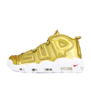 SUPREME × NIKE AIR MORE UPTEMPO "METALLIC GOLD"