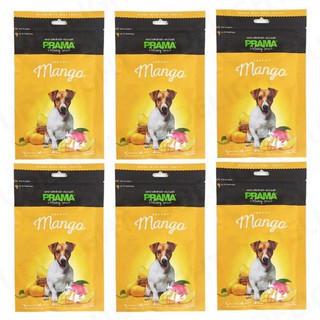 ขนมสุนัข Prama Stick รสครีมมะม่วง 70กรัม (6 ห่อ) PRAMA Dog Treat Creamy Mango Dog Snack 70g (6 bags)