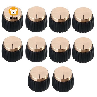 10Pcs Guitar AMP Knobs Push-on Black+Gold Cap for Marshall Amplifier