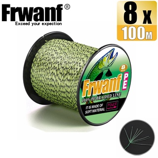 Frwanf สายเอ็นตกปลา แบบถัก PE X8 6-300LB สีดํา และสีเหลือง 100 ม. 8 เส้น