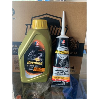 CALTEX น้ำมันเครื่องสำหรับรถออโต้ 4T Havoline Supermatic 10w-40 กึ่งสังเคราะห์ 0.8L + น้ำมันเฟืองท้าย 120ml