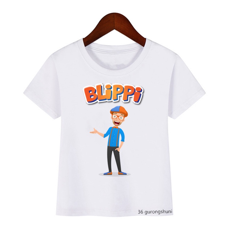 ตลก Blippi T เสื้อ Stevin John การ์ตูนพิมพ์ T เสื้อทีวีแสดงเด็ก Little Boys หญิงเสื้อผ้าแขนสั้นเสื้อ