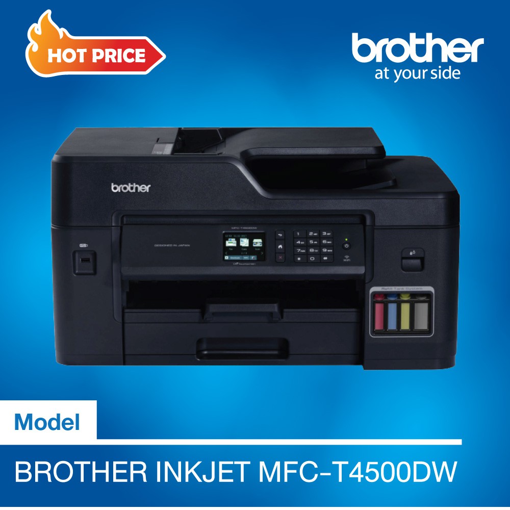 Printer Brother รุ่น MFCT4500DW (พร้อมหมึกแท้ 4 ขวด) Shopee Thailand