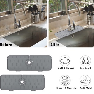 ใช้ซ้ําได้  Faucet splash guard ถาดรองน้ำหยด แผ่นระบายน้ำ แผ่นฟองน้ำทำแห้งแผ่นซิลิโคนนุ่ม ดูดซับน้ํา กันกระเด็น แห้งเร็ว ป้องกันเชื้อรา สําหรับห้องครัว ห้องน้ํา SA3391