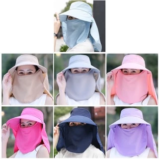 🌞🌞หมวกกันแดด มีผ้าปิดหน้า ถอดแยกชิ้นได้ หมวกกันแดด360องศา กันแดด กันยูวีได้99% 🔥🔥