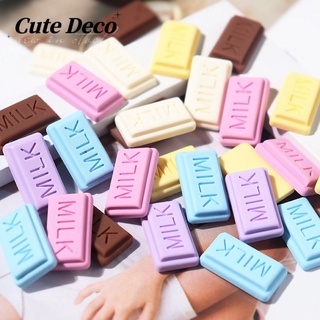 【Cute Deco】บล็อกช็อคโกแลต นมจําลอง น้ําตาล นม (6 สี) สีฟ้านม / สีกาแฟนม ชาร์ม กระดุม Crocs / Jibbitz น่ารัก Croc รองเท้า DIY / วัสดุเรซิน เสน่ห์ สําหรับ DIY