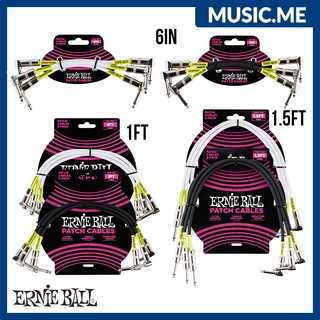 สายสัญญาณพ่วงเอฟเฟค ERNIE BALL PATCH CABLES ANGLE/ANGLE 6IN *หัวกลม* หัวตรง/หัวงอ (ยาว 6IN,1FT,1.5FT)