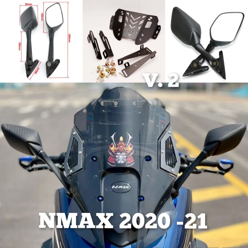 ยึดชิล NMAX 2020-24 V.2 รุ่นใหม่ มาพร้อมตัวยก สไลด์ชิล/พร้อมกระจก R3