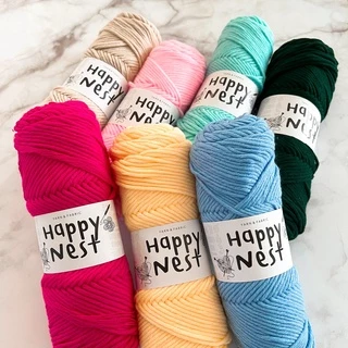 ไหมคอตตอน 8ply ไหมพรมเส้นใหญ่ ไหมพรมถักผ้าพันคอ ไหมพรม punch needle