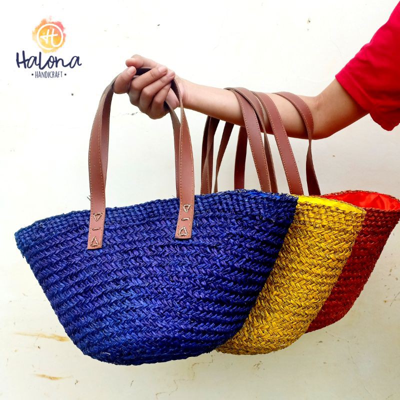 MENDONG WOVEN BAG WITH VINYL STRAP//COLORED MENDONG WOVEN BAG/WOVEN BAG/NATURAL WOVEN BAG/ MENDONG B
