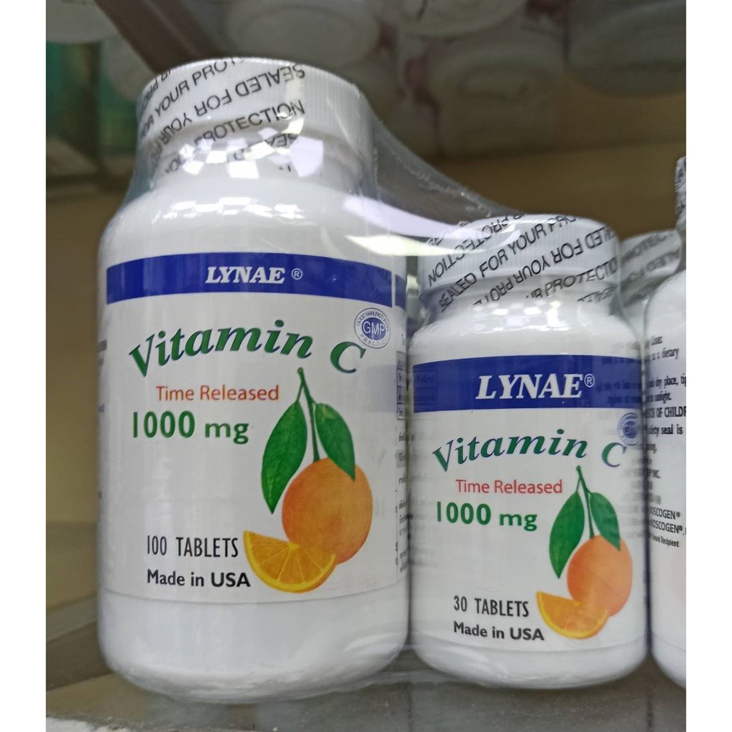 Vitamin C Time Released 1000 mg 1 ขวด (ขนาดบรรจุ 100 เม็ด) แถมฟรีอีก 1 ขวด (ขนาดบรรจุ 30 เม็ด)