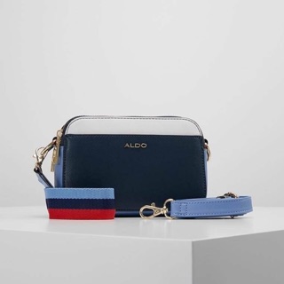 🌟 ALDO RIDOUT cross body bag✨ หนังsafiano สีน้ำเงิน