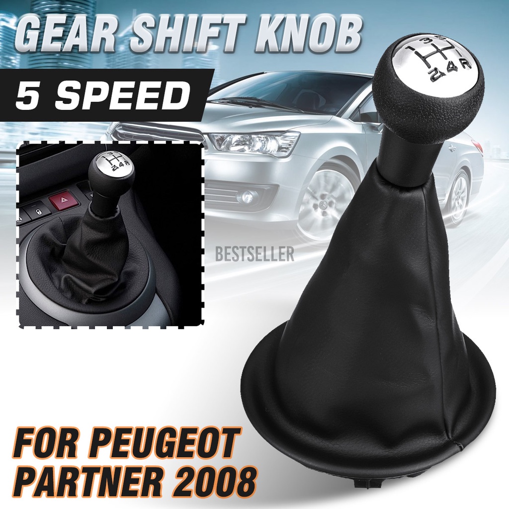 5 Speed Gear Shift Knob+Gaiter For Citroen Berlingo III For Peugeot Partner 2008 bestseller