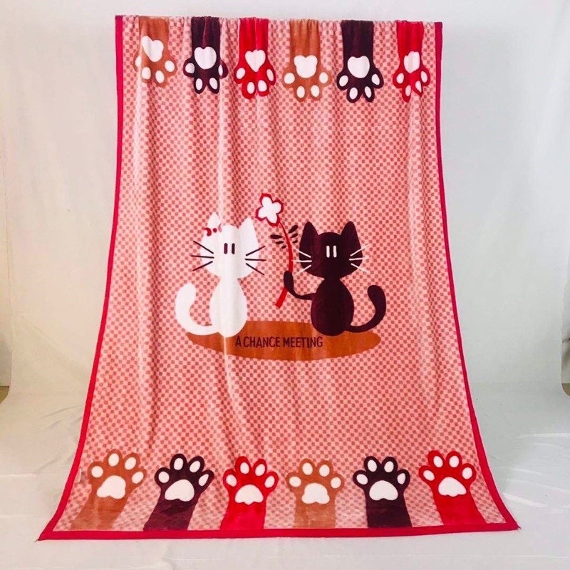 พร้อมส่ง ผ้าห่มขนมิ้งค์ ขนาด 5 ฟุต(150 x 200 ซม.) ผ้าหนากำมะหยี่ ลายสวย พร้อมส่งจากไทย