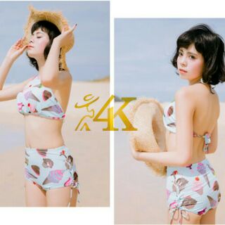 Bikini ลายไอติม สีฟ้า