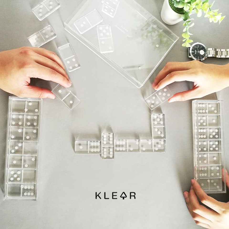 KlearObject Domino Set ชุดโดมิโน อะคริลิคใส โดมิโน่ ตัวต่อ ตัวต่อโดมิโน ของเล่น เกมส์โดมิโน Dominoes โดมิโนเกมส์
