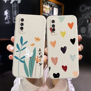 เคสวีโว่ เคสโทรศัพท์ ซิลิโคนนิ่ม ผิวด้าน ลายการ์ตูนดอกไม้ สำหรับ VIVO Y30 Y20 Y12S Y20S Y20i Y53 Y51 2020 Y21 Y31 2021 Y12 Y12A Y20A Y33S Y21S Y20G Y30G Y12G Y51S Y53S Y91C Y91 Y17 Y93 Y50 Y72 Y52 Y51A Y30i Y12i Y11S Y15 Y95 Y11 Y90 Y91i U10 Y70 Y1S Z3