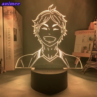 โคมไฟกลางคืน Led รูปการ์ตูนอนิเมะ Haikyuu Koshi Sugawara 3d เปลี่ยนสีได้ สําหรับตกแต่งห้องนอนเด็ก