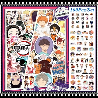 100Pcs/Set ❉ Haikyuu!! &amp; Demon Slayer - Hot POP Anime Mixed สติ๊กเกอร์ ❉ DIY Fashion Mixed Waterproof Doodle Decals สติ๊กเกอร์