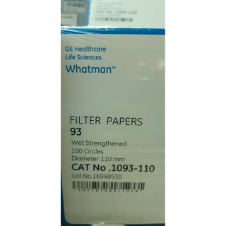 CAT No. 1093-110กระดาษกรอง 93 มม GE Healthcare Whatman FILTER PAPERS Wet Streengthened Diameter 110 mm 100 Circles CAT N