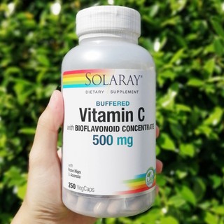 80% OFF Sale!! EXP:06/23-08/23 วิตามินซี Solaray® Buffered Vitamin C with Bioflavonoid Concentrate 500 mg 250 VegCaps