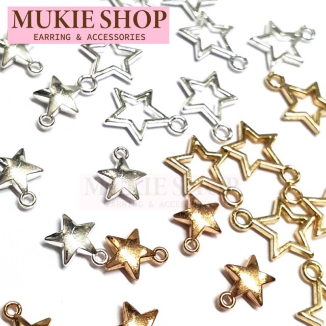 Mukie shop DIY จี้ดาว กรอบเรซิ่น โปร่งกลางดวงดาว แพ็ค 10,20 ชิ้น มุกี้ ช้อป