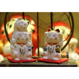 แมวกวัก แมวนำโชค แมวโชคดี lucky cat เซ็ท 2 ตัว