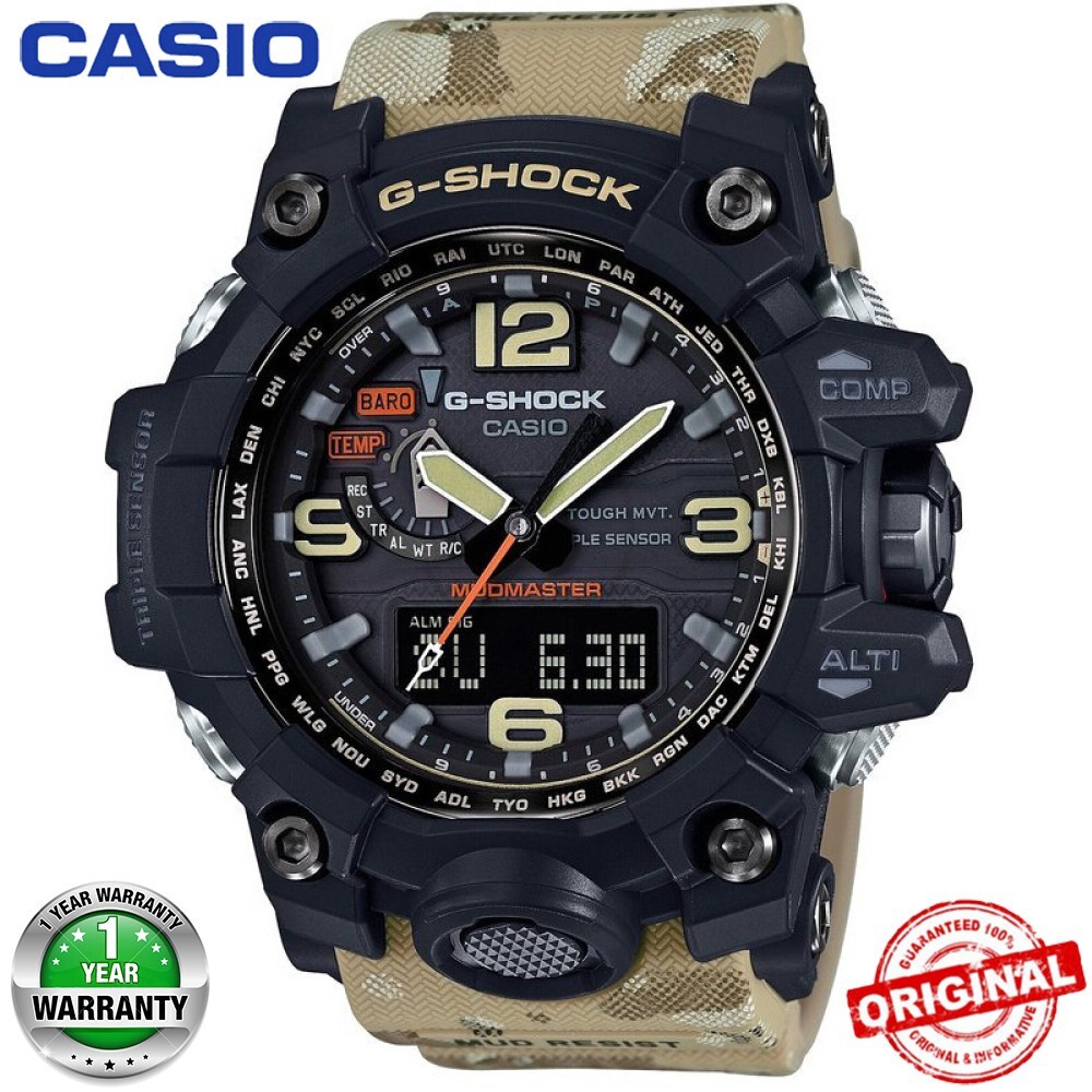 (ของแท้ 100%) $NEW•Casio ♈ G-shock GWG-1000 Army Green MUDMASTER นาฬิกาข้อมือ สไตล์สปอร์ต สําหรับผู้ชาย
