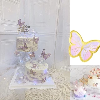 เค้กวันเกิดผีเสื้อ 3D Toppers สําหรับงานวันเกิด งานแต่งงาน Baby Shower
