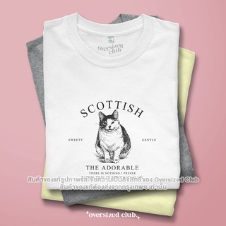 เสื้อยืดลายแมว Minimal Scottish Cat t-shirt [คอกลม] 👕