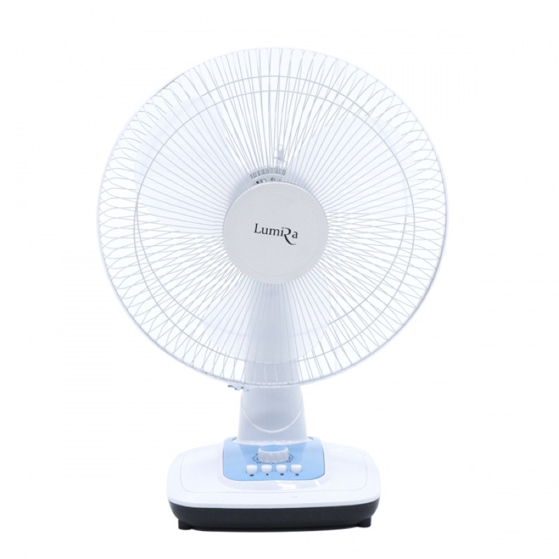 LUMIRA พัดลมโซล่าเซลล์ ตั้งโต๊ะ DC 12V (ขนาด 16 “) แบบปากคีบแบตเตอรี่