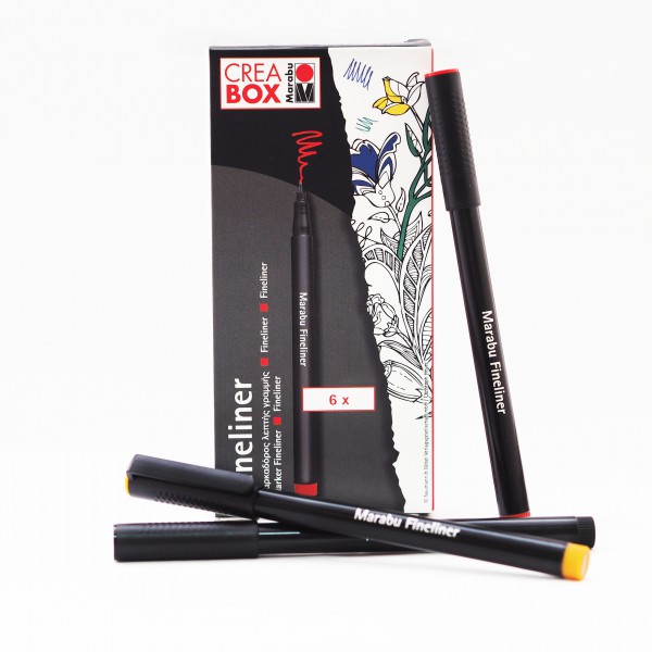 ชุดปากกาหมึก Fineliner 6 สี Marabu สูตรน้ำ #0146088000747