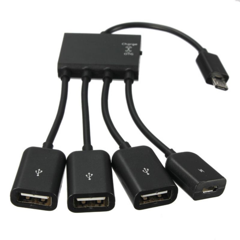 มัลติฟังก์ชั่น Micro USB OTG Hub 4 in 1 Data Cable and Charger - M3H4