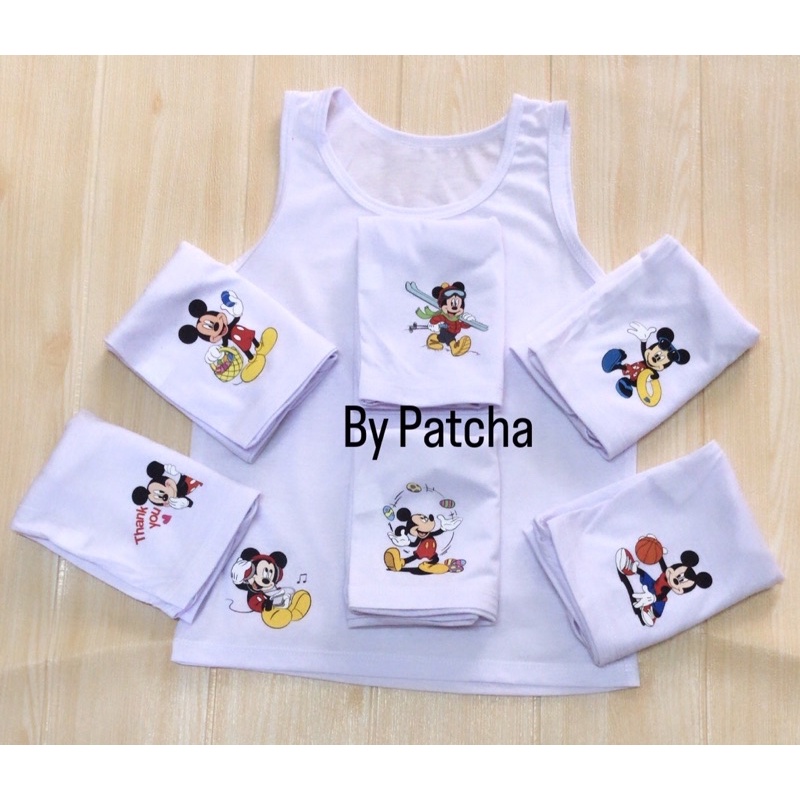 ‼️ Mickey mouse ‼️เสื้อกล้ามเด็กผู้ชาย มิกกี้เมาส์ S/M/L/XL/XXL ลายลิขสิทธิ์แท้💯cotton ผ้านิ่ม นุ่มใส่สบาย อายุ1-12 ขวบ