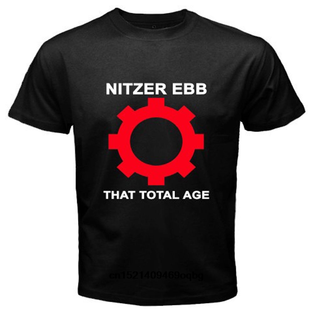 GuchenCXs Shop nitzer ebb วัยรวม เสื้อยืดสีดํา ขนาด xs-3xl เสื้อยืดผ้าฝ้ายแขนสั้น เทรนด์ หมายเลขสินค