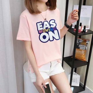 THANASIRI SHOP เสื้อยืดผู้หญิงเกาหลีแบบใหม่ เสื้อยืดผู้หญิงแขนสั้น คอกลม New fashion ladies short sleeves TS005